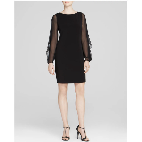 high neck midi cocktail dress Nova | Black High-Neck With Cape-Sleeves Elegant Long A-line Halter OCCASION-EDIT Bust Coverage:+ 1.5